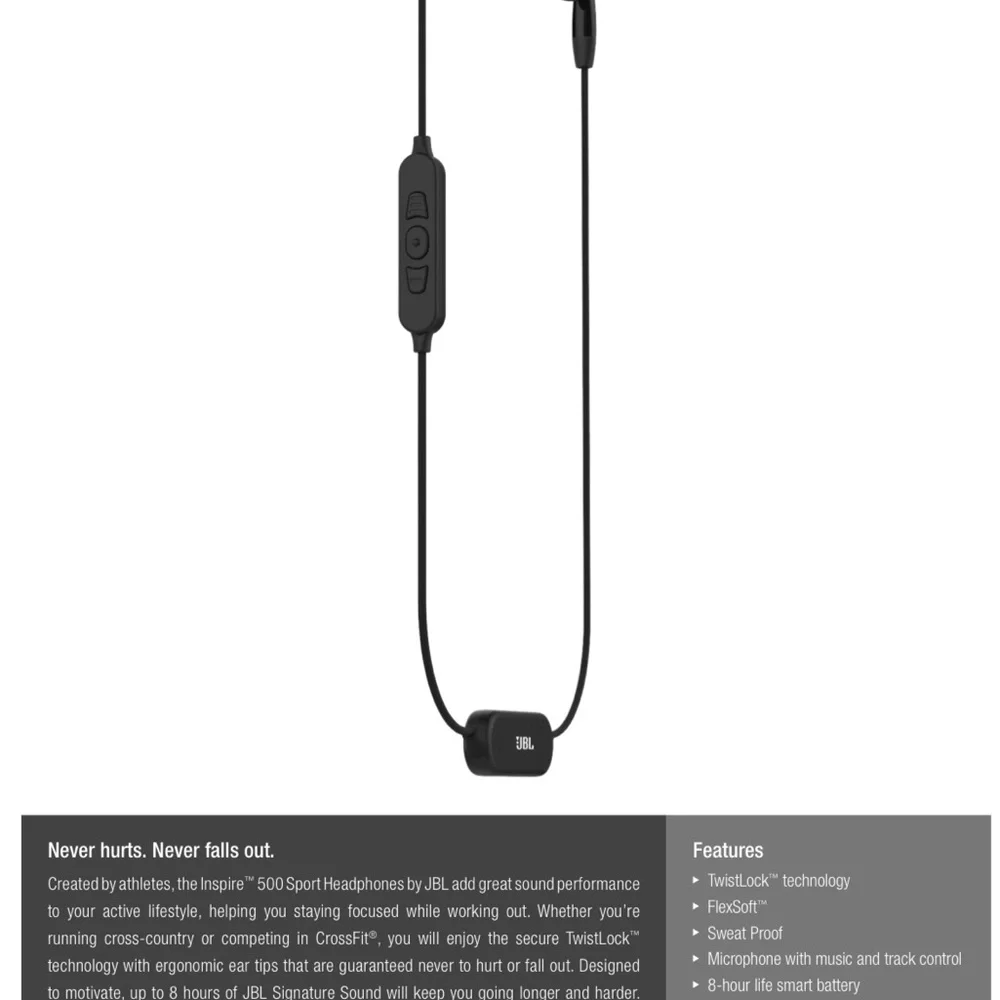 JBL Inspire 500 Black Wireless Headphones